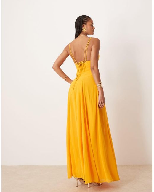 ASOS Asos Design Tall Cami Strap Godet Maxi Dress With Seam Detail in ...