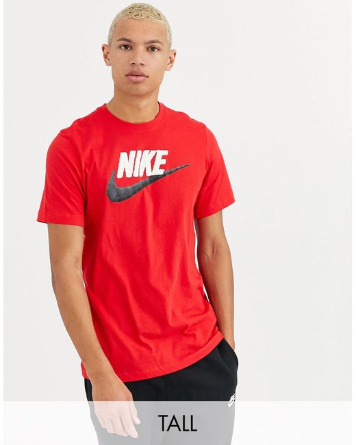 Nike Red Tall Swoosh T-shirt for men