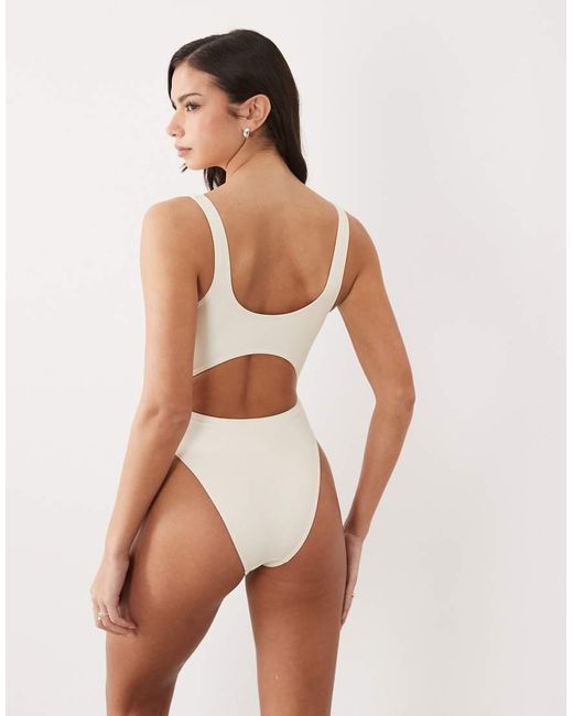 South Beach White Essential Cut Out Swimsuit