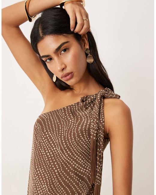 Motel Women's Natural Dyle Abstract Polka Dot Flock Dress