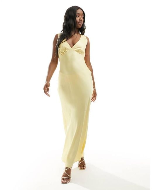 satin cowl back slip midi dress abercrombie Abercrom WHITE Satin Cowl Back Slip Midi by Abercrombie and Fitch