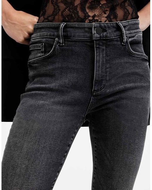 Vaqueros Negro Lavado Con Diseño Push Up Miller De AllSaints de color Black