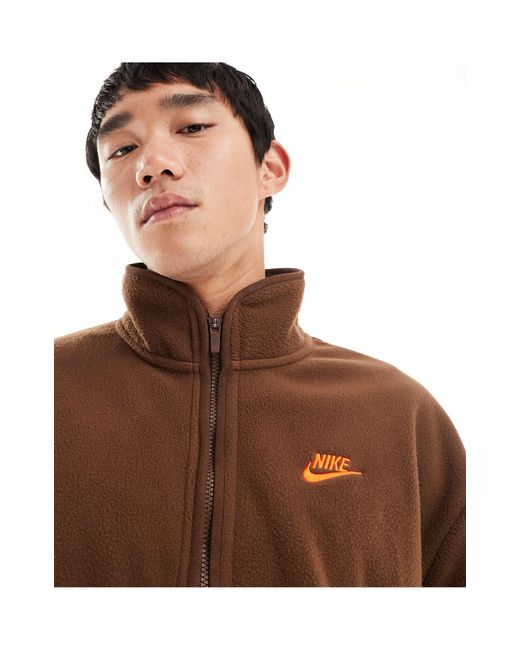 Nike – club – fleece-jacke in Brown für Herren