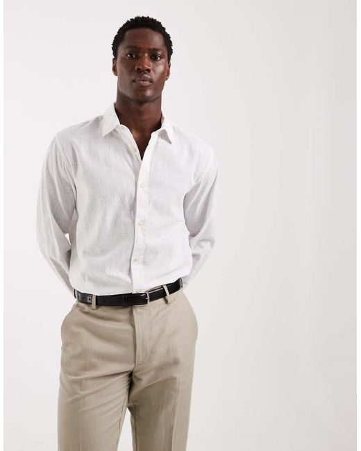 Jack & Jones Natural Linen Blend Shirt for men