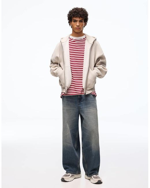 Bershka Blue Super baggy Jeans for men