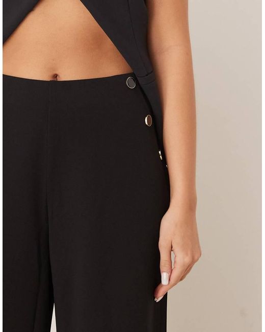Jdy Black Side Button Details Trousers