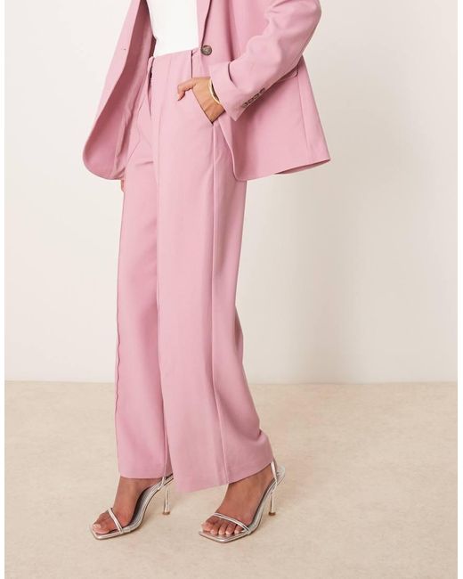 Y.A.S Pink High Waist Wide Leg Tailored Trouser Co-ord