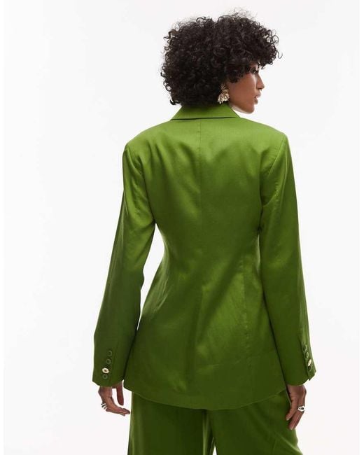 TOPSHOP Green Co Ord Premium Wedding Guest Occasion Blazer