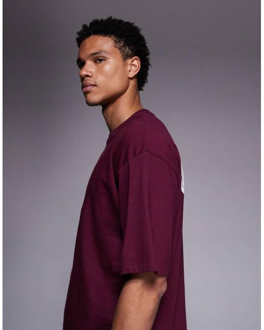 ASOS Purple Boxy Oversized T-shirt With Street Graphic for men