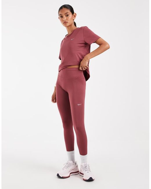 Nike Red Tempo Dri-Fit High-Waisted 7/8 Leggings