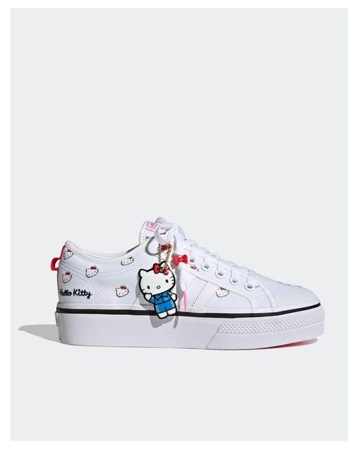 Adidas Originals White Nizza Hello Kitty Platform Trainers