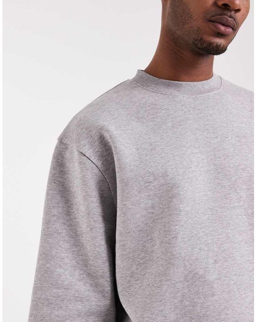 ASOS Gray Relaxed Short Sleeve Sweatshirt for men