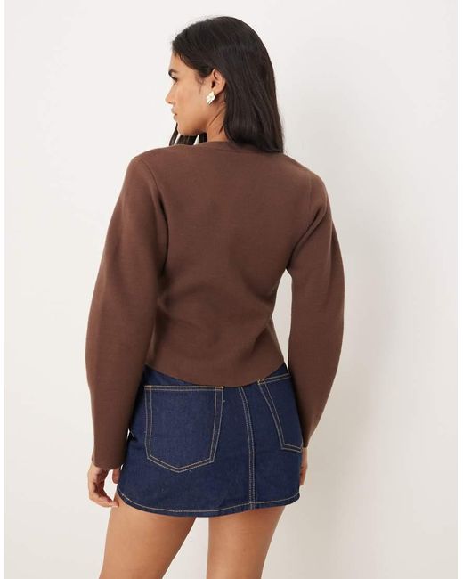Abercrombie & Fitch Brown Barrel Sleeve Cardigan