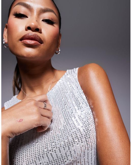Top d'ensemble orné ASOS en coloris Metallic