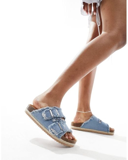 South Beach White Double Buckle Espadrille Sandals