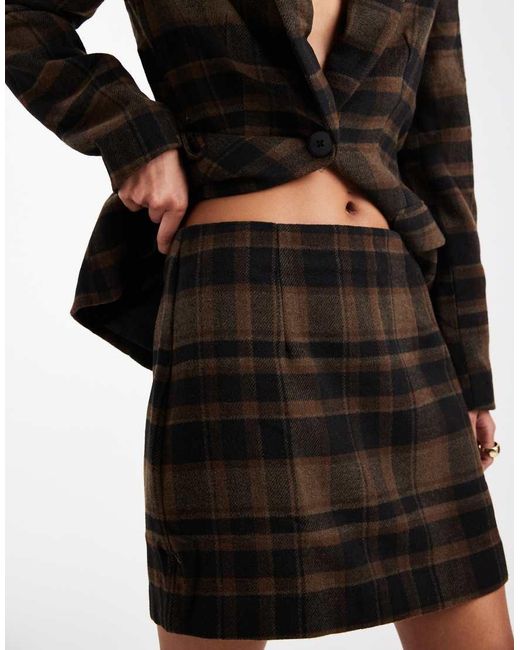 Vero Moda Black Flannel Mini Skirt Co-ord