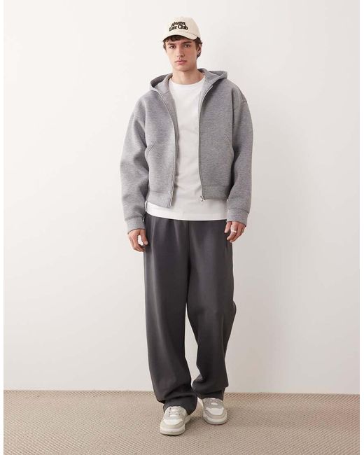 Weekday Gray Simon Zip Through Hoodie for men