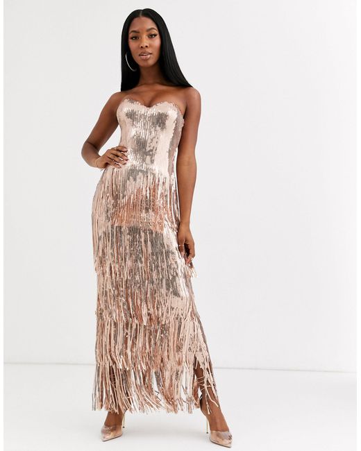 Goddiva Synthetic Sequin Maxi Dress 