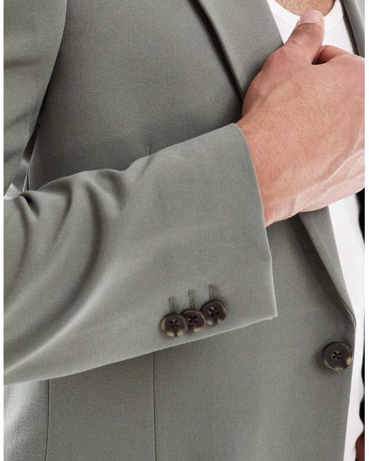 ASOS Gray Four Way Stretch Skinny Suit Jacket for men