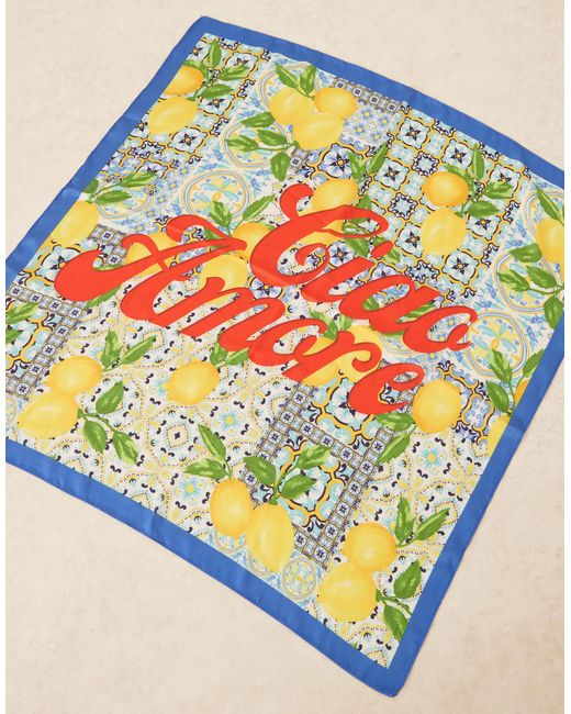 SUI AVA Multicolor – ciao amore – er schal mit zitronenprint