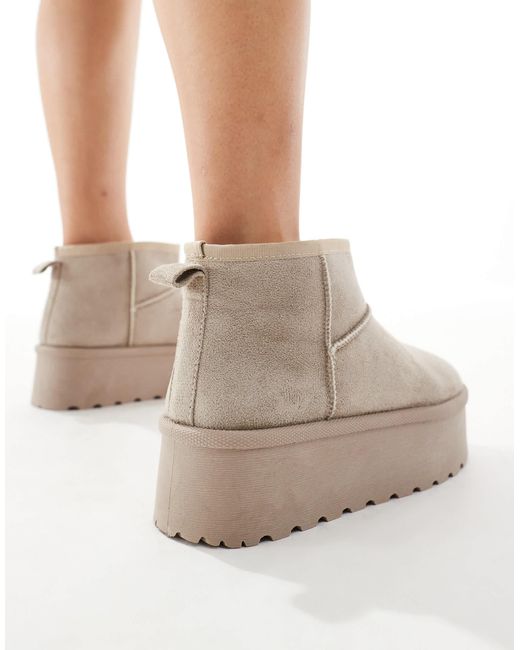 SEQWL Natural Mini Flatform Boots