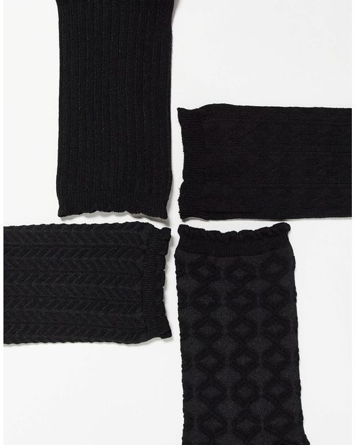 Lindex Black 4 Pack Structured Socks