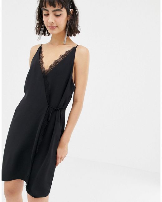 mango black wrap dress
