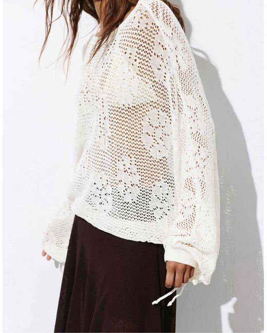Pull&Bear White – strickpullover