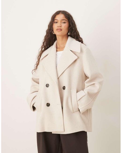 Mango Natural Wool Mix Short Double Breasted Jacket