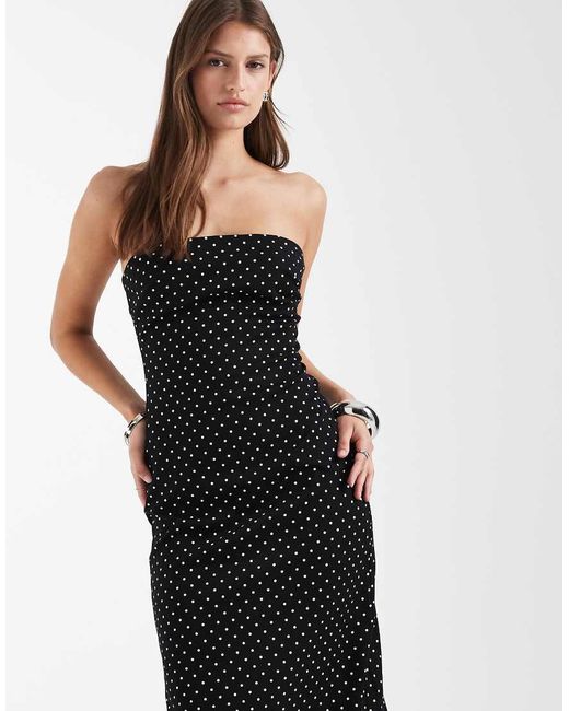 ASOS Black Bandeau Midi Dress
