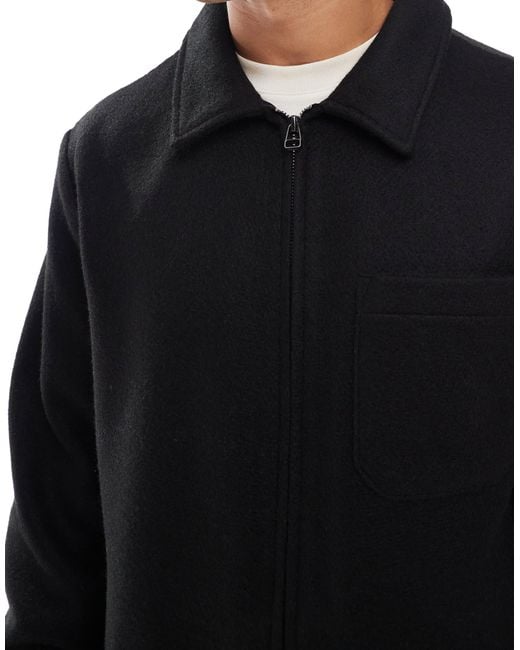 Jack & Jones Blue Faux Wool Shacket for men