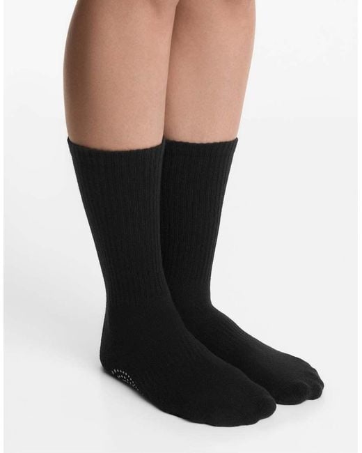 Oysho White 2 Pairs Of Classic Cotton Blend Yoga And Pilates Socks