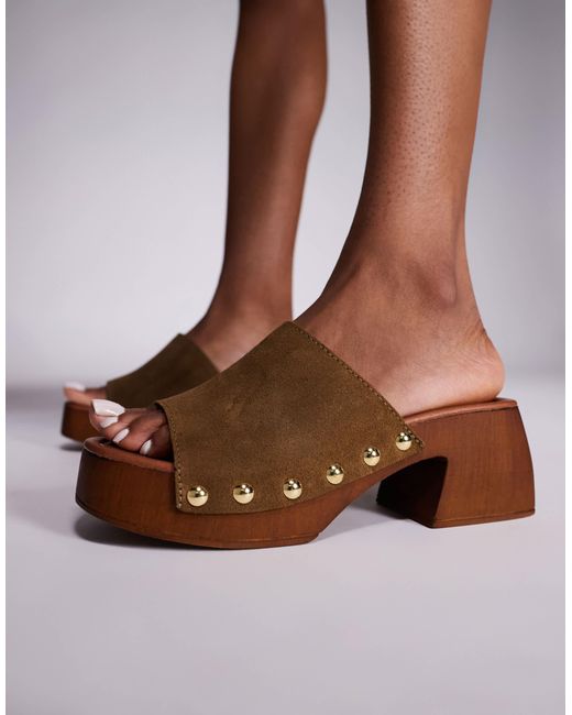 Schuh Green Exclusive Via Heeled Clog Sandals