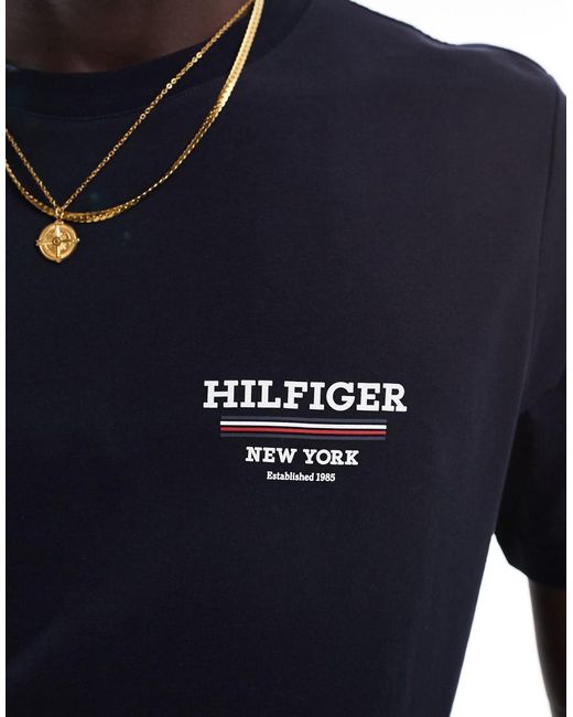 Tommy Hilfiger Blue Left Chest Logo T-shirt for men