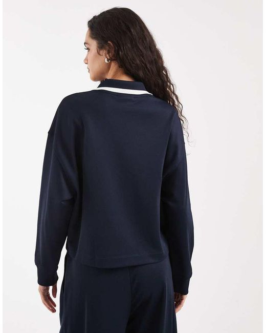 Lacoste Blue Long Sleeve Logo Polo Sweatshirt