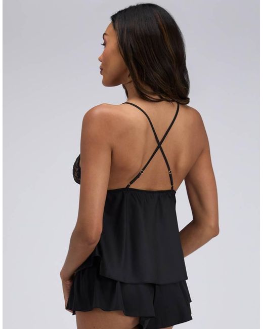 Boux Avenue Black Vixen Satin Short Cami Set Pyjama Top And Shorts Nightwear