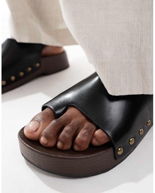 Glamorous Black Clog Sandals