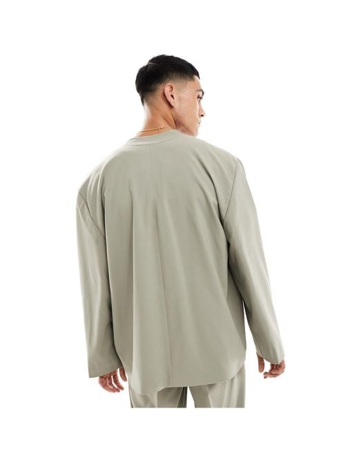 ASOS Gray Smart Co-ord Long Sleeved Kimono for men