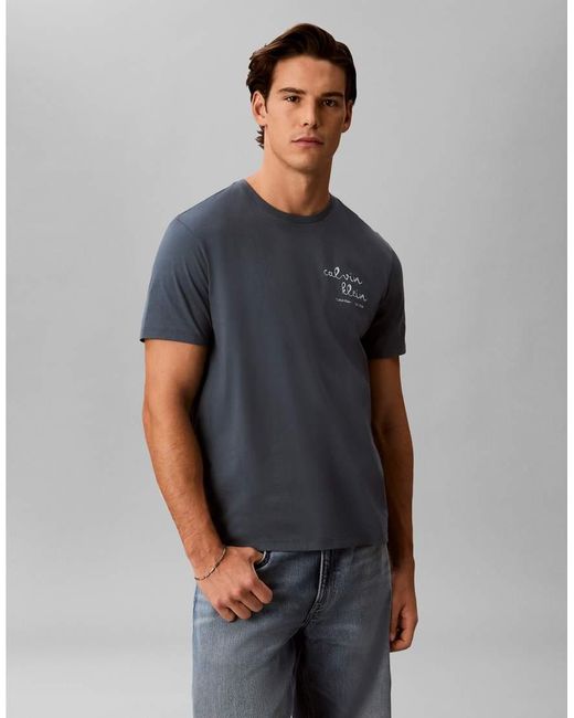 Calvin Klein Gray Chest Logo T-shirt