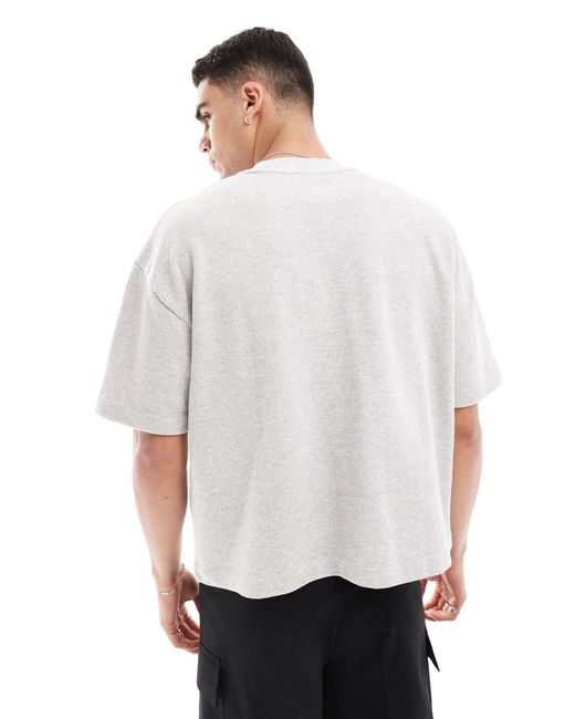 ASOS White Oversized Boxy Fit Textured T-shirt for men
