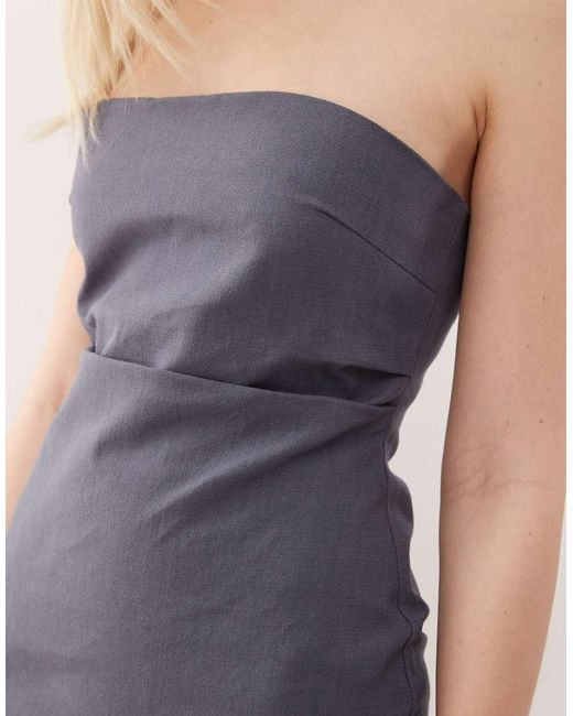 Lioness Multicolor Tranquility Linen Look Cotton Bandeau Gathered Mini Dress