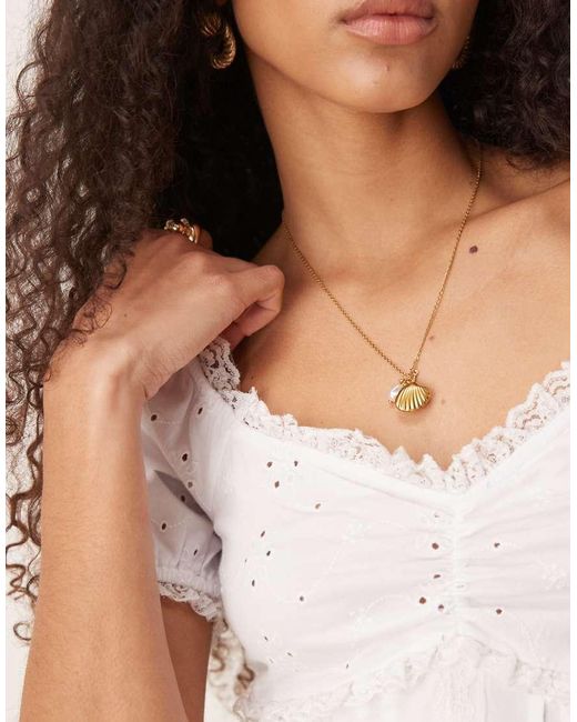 Top De Estilo Mesonera Con Mangas Abullonadas, Bordado Inglés Y Ribete De Encaje De ASOS de color White