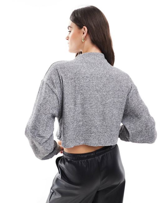 Top d'ensemble doux au toucher à col montant - clair Bershka en coloris Blue
