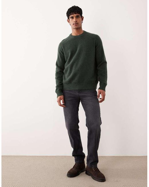 SELECTED Green Boxy Alpaca Blend Jumper for men