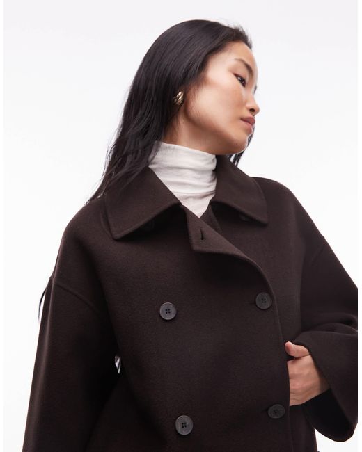 & Other Stories Brown Double Breasted Wool Mix Coat