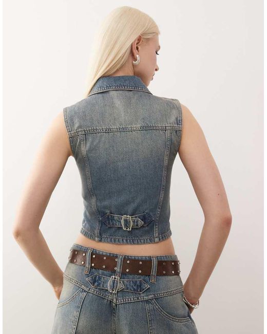 Collusion Blue Iconic Denim Waistcoat Co-Ord