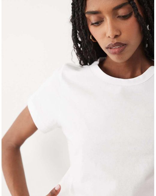 ARKET White Slim Fit Short Sleeved T-shirt