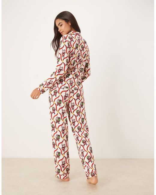 Chelsea Peers Pink Exclusive Poly Long Sleeve Revere Pajama Set