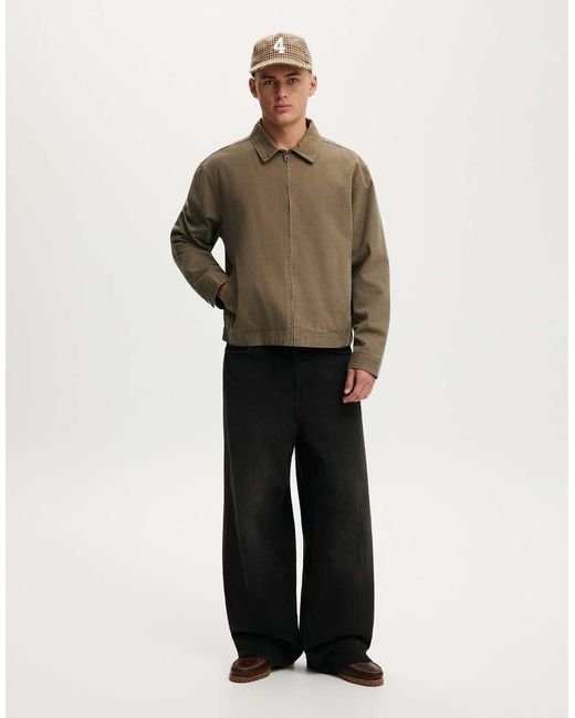 Cotton On Green Harrington Jacket for men