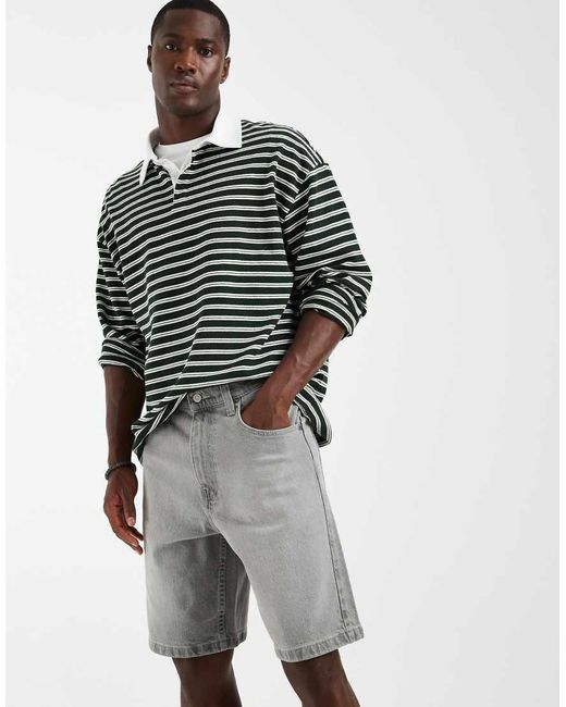 Hollister Gray baggy Denim Shorts for men
